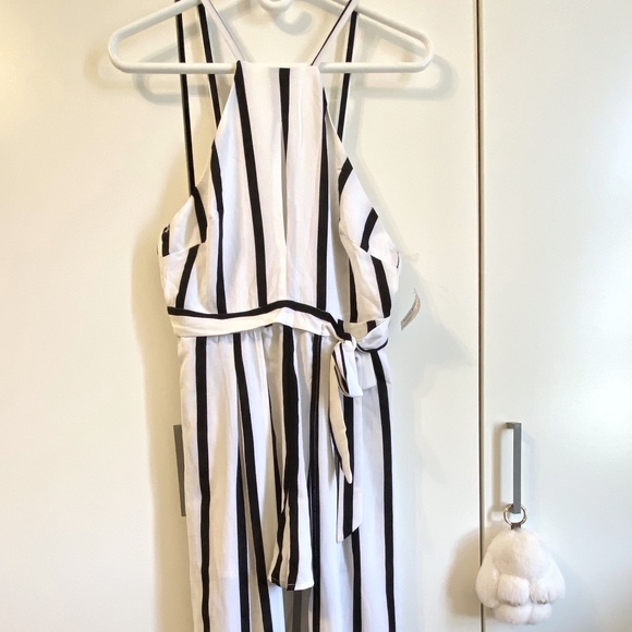 Black and White Striped Romper Dress SIZE M - Picture 1 of 7